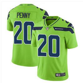 Men Nike Seattle Seahawks #20 Rashaad Penny Green Stitched NFL Limited Rush Jersey