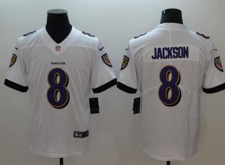 Men's Baltimore Ravens Lamar Jackson Nike White 2018 NFL Draft Pick Game Jersey