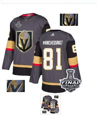 Adidas Golden Knights #81 Jonathan Marchessault Grey Home Authentic Fashion Gold 2018 Stanley Cup Final Stitched NHL Jersey