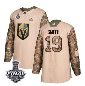 didas Golden Knights #19 Reilly Smith Camo Authentic 2017 Veterans Day 2018 Stanley Cup Final Stitched NHL Jersey