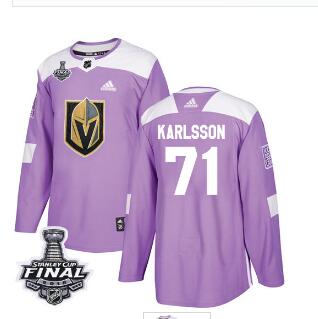 Adidas Golden Knights #71 William Karlsson Purple Authentic Fights Cancer 2018 Stanley Cup Final Stitched NHL Jersey