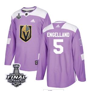 didas Golden Knights #5 Deryk Engelland Purple Authentic Fights Cancer 2018 Stanley Cup Final Stitched NHL Jersey