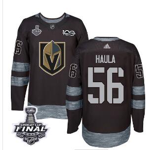 Adidas Golden Knights #56 Erik Haula Black 1917-2017 100th Anniversary 2018 Stanley Cup Final Stitched NHL Jersey