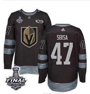 Adidas Golden Knights #47 Luca Sbisa Black 1917-2017 100th Anniversary 2018 Stanley Cup Final Stitched NHL Jersey