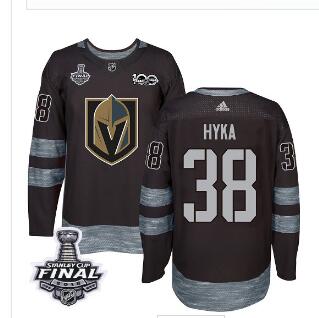 Adidas Golden Knights #38 Tomas Hyka Black 1917-2017 100th Anniversary 2018 Stanley Cup Final Stitched NHL Jersey