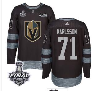 Adidas Golden Knights #71 William Karlsson Black 1917-2017 100th Anniversary 2018 Stanley Cup Final Stitched NHL Jersey