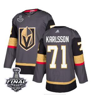 Adidas Golden Knights #71 William Karlsson Grey Home Authentic 2018 Stanley Cup Final Stitched NHL Jersey