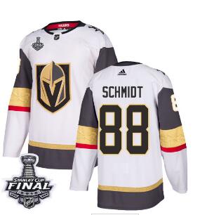 Adidas Golden Knights #88 Nate Schmidt White Road Authentic 2018 Stanley Cup Final Stitched NHL Jersey