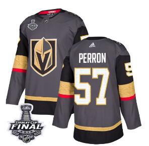 Adidas Golden Knights #57 David Perron Grey Home Authentic 2018 Stanley Cup Final Stitched NHL Jersey