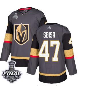 Adidas Golden Knights #47 Luca Sbisa Grey Home Authentic 2018 Stanley Cup Final Stitched NHL Jersey
