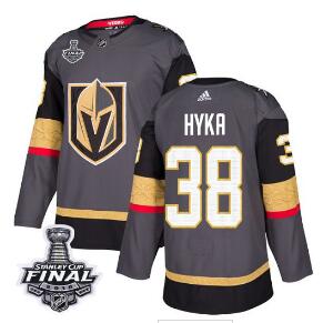 Adidas Golden Knights #38 Tomas Hyka Grey Home Authentic 2018 Stanley Cup Final Stitched NHL Jersey