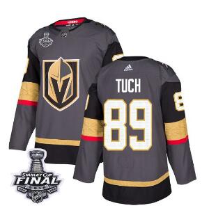 Adidas Golden Knights #89 Alex Tuch Grey Home Authentic 2018 Stanley Cup Final Stitched NHL Jersey