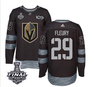 Adidas Golden Knights #29 Marc-Andre Fleury Black 1917-2017 100th Anniversary 2018 Stanley Cup Final Stitched NHL Jersey