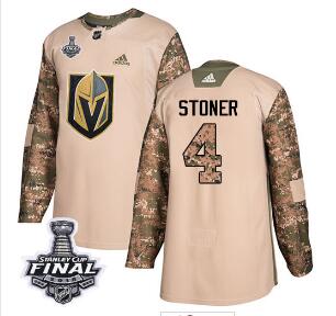 Adidas Golden Knights #4 Clayton Stoner Camo Authentic 2017 Veterans Day 2018 Stanley Cup Final Stitched NHL Jersey