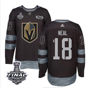 Adidas Golden Knights #18 James Neal Black 1917-2017 100th Anniversary 2018 Stanley Cup Final Stitched NHL Jersey