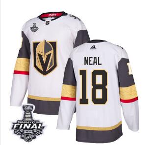 Adidas Golden Knights #18 James Neal White Road Authentic 2018 Stanley Cup Final Stitched NHL Jersey