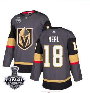 Adidas Golden Knights #18 James Neal Grey Home Authentic 2018 Stanley Cup Final Stitched NHL Jersey