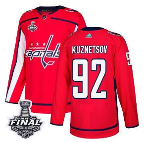 Adidas Capitals #92 Evgeny Kuznetsov Red Home Authentic 2018 Stanley Cup Final Stitched NHL Jersey