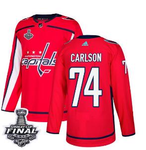 Adidas Capitals #74 John Carlson Red Home Authentic 2018 Stanley Cup Final Stitched NHL Jersey