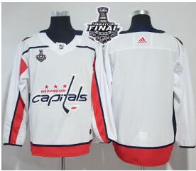 Adidas Capitals Blank White Road Authentic 2018 Stanley Cup Final Stitched NHL Jersey