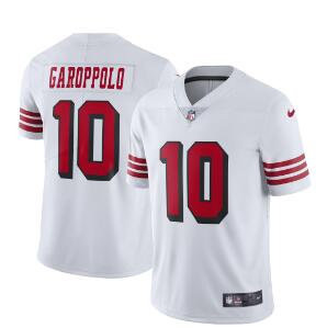 Men Nike San Francisco 49ers #10 Jimmy Garoppolo White Color Rush Vapor Untouchable Limited New Throwback
