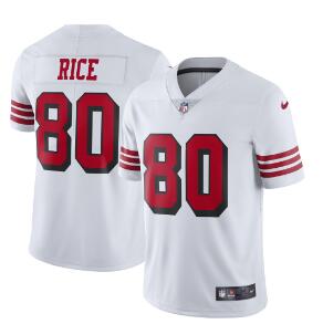 Nike San Francisco 49ers #80 Jerry Rice White Color Rush Vapor Untouchable Limited New Throwback Jersey