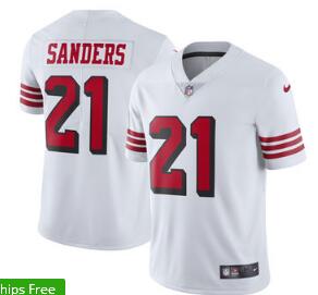Men's San Francisco 49ers Deion Sanders Nike White Color Rush Vapor Untouchable Limited Retired Player Jersey