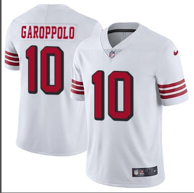 Youth  Nike San Francisco 49ers #10 Jimmy Garoppolo White Color Rush Vapor Untouchable Limited New Throwback