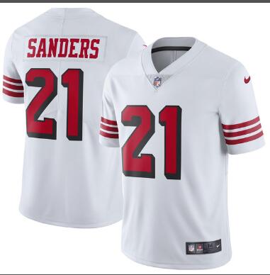 Youth Kids San Francisco 49ers Deion Sanders Nike White Color Rush Vapor Untouchable Limited Retired Player Jersey