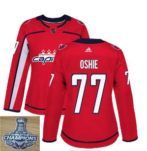 women Adidas Capitals #77 T.J. Oshie  2018 Stadium Series Stanley Cup Champions Stitched NHL Jersey
