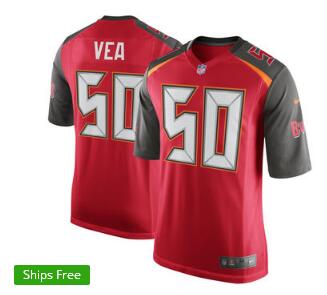 Men's Tampa Bay Buccaneers Vita Vea Nike Red 2018 NFL Draft First Round Pick Game Jersey