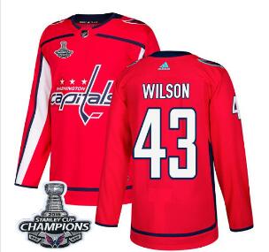 Adidas Washington Capitals #43 Tom Wilson Red Home Authentic Stanley Cup Final Champions Stitched NHL Jersey