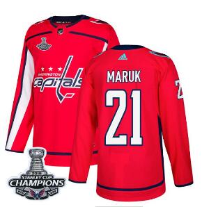 Adidas Washington Capitals #21 Dennis Maruk Red Home Authentic Stanley Cup Final Champions Stitched NHL Jersey