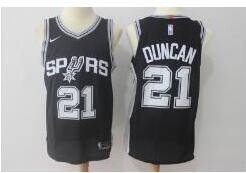 Men's San Antonio Spurs #21 Tim Duncan Black 2017-2018 Nike Swingman Stitched NBA Jersey