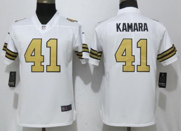 Women New Nike New Orleans Saints 41 Kamara Navy White Color Rush Elite Playe