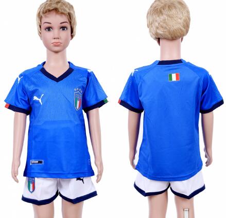 Italian home children soccer jersey with any name and No.
