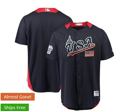 Men's USA Majestic Navy 2018 MLB All-Star Futures Game Authentic On-Field Team Jersey