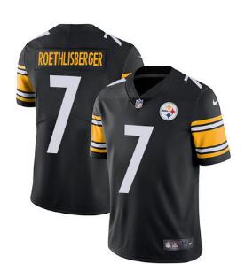 Men  Nike Steelers #7 Ben Roethlisberger Black Team Color Stitched NFL Vapor Untouchable Limited Jersey