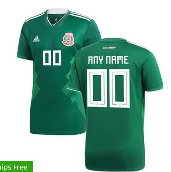 Men Mexico National Team adidas 2018 Home Replica Custom Jersey - Green