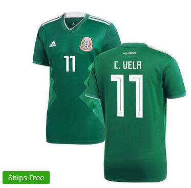Carlos Vela Mexico National Team adidas 2018 Home Replica Jersey - Green
