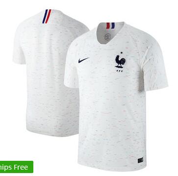 France National Team Nike 2018 Away Replica Stadium Jersey – White/Gray
