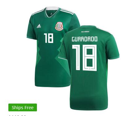 Andres Guardado Mexico National Team adidas 2018 Home Replica Jersey - Green for Men