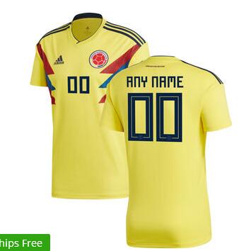 Colombia National Team adidas 2018 Home Replica Custom Jersey - Yellow