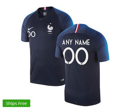 France National Team Nike 2018 Home Replica Stadium Custom Jersey – Gray