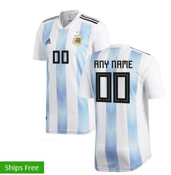 Argentina National Team adidas 2018 Home Authentic Custom Jersey - White