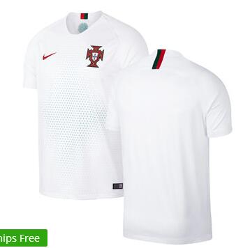 Portugal National Team Nike 2018 Away Authentic Vapor Match Blank Jersey – White/Red for Men
