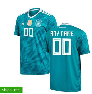 Germany National Team adidas 2018 Away Replica Custom Jersey – Green/White