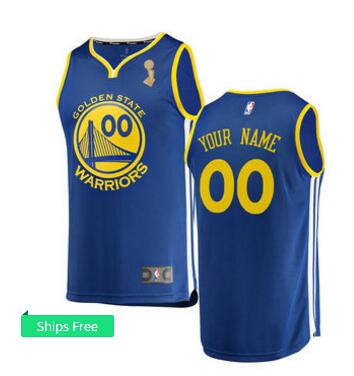 Men's Golden State Warriors Fanatics Branded Royal 2018 NBA Champions Custom Basketball Jersey