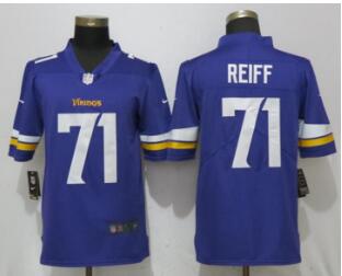 Nike Minnesota Vikings 71 Riley Reiff Purple Vapor Untouchable Limited Jersey