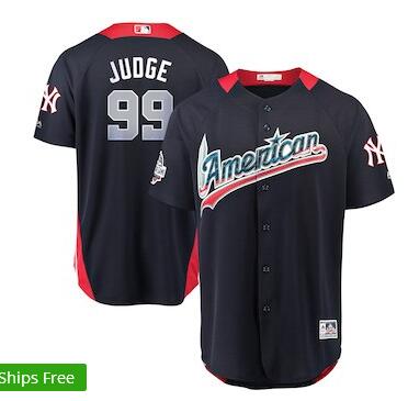 Men's American League Aaron Judge Majestic Navy 2018 MLB All-Star Game Home Run Derby Player Jersey